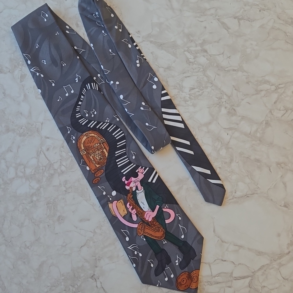 VINTAGE Novel Ties 1993, Mirish-Geoffrey -D-F, Pink Panther Neck tie